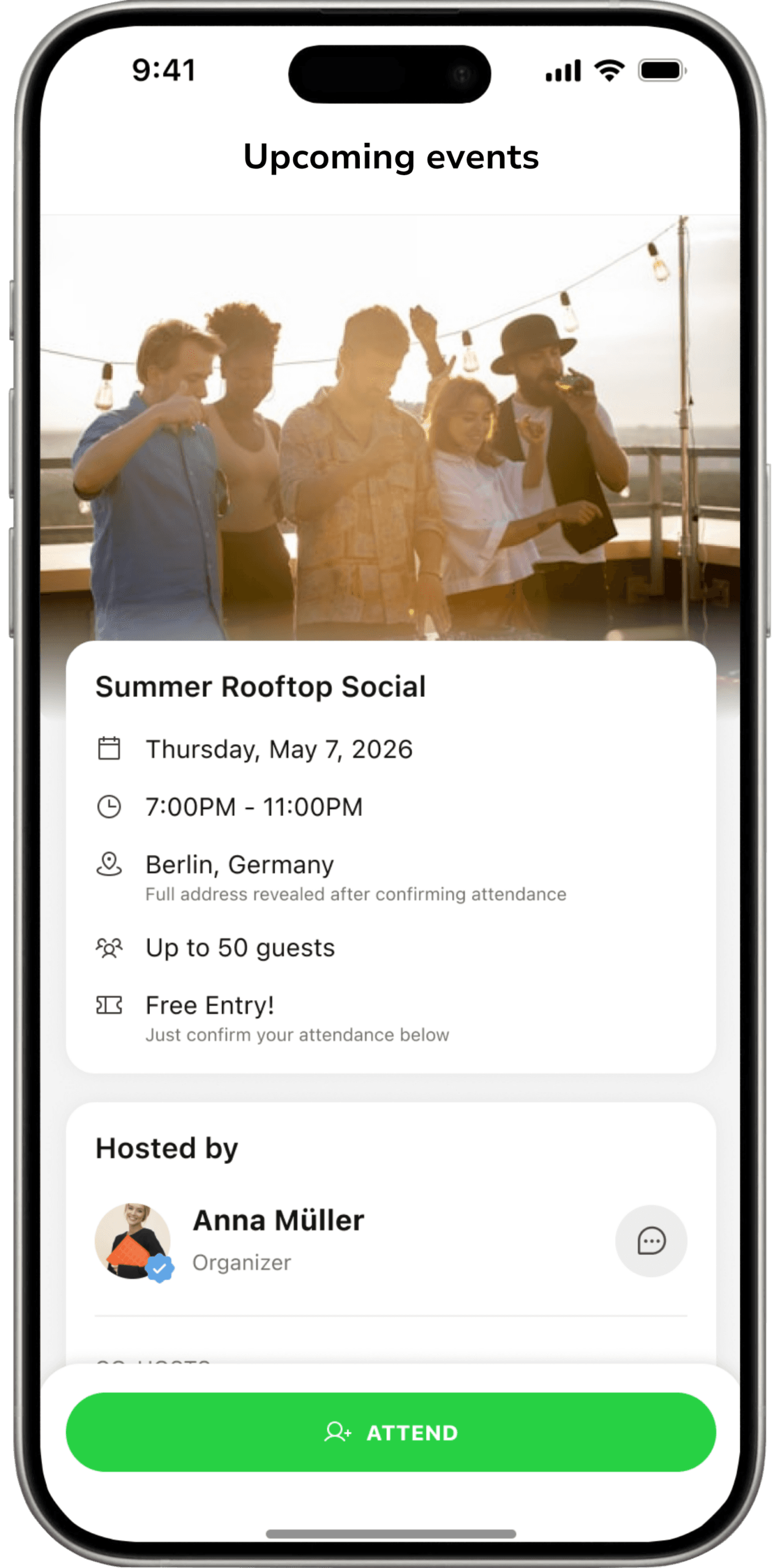 BeConnect event page preview